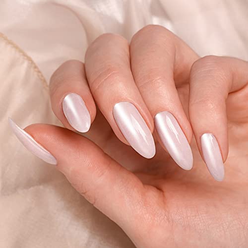 Artdone White Pearl Chrome Nail Powder,Iridescent Mermaid Pigment - color: White 1 Jar