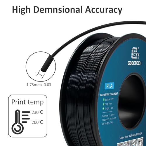 Geeetech Silk PLA Filament 1.75mm, Black 1KG for Bambu AMS - color: 1kg Silk Black