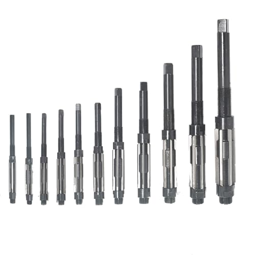 WFLNHB 11 Set High Speed Steel Adjustable Hand Reamers, H4-H14, 11.75mm-38mm, All 6 Blades Replacement for Drilling Machine and Other Machine, Metric