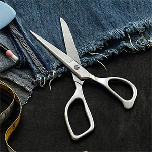 LIVINGO Tailor Fabric Sewing Scissors - 8" Professional Forged Stainless Steel Heavy Duty Metal Shears All Purpose, Crafting Ultra Sharp Scissors for Dressmaking Upholstery Cloth Leather and Felt - size: 8 Inch