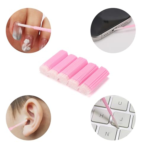 500 Pcs Spoolies Micro Brushes for Lash Mini Brush Disposable Applicators, Pink lash brushes - color: Pink