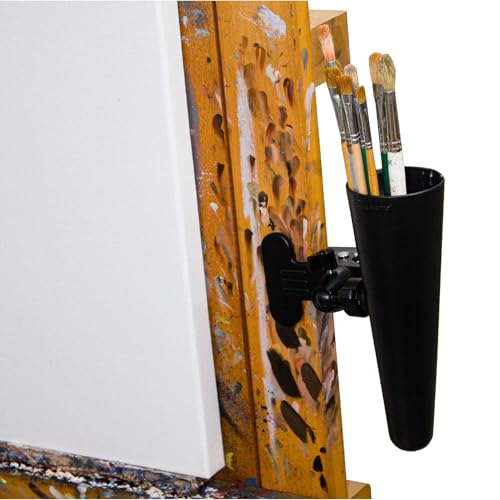 Clip-On Paint Brush Holder, 360-Degree Adjustable Artist Caddy