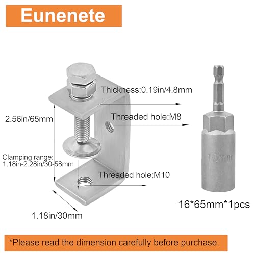 304 Stainless Steel C-Clamps,65mm Heavy Duty Tiger Clamps for Woodworking,C-Clamp 4 pack - size: 65mm-4 Pcs