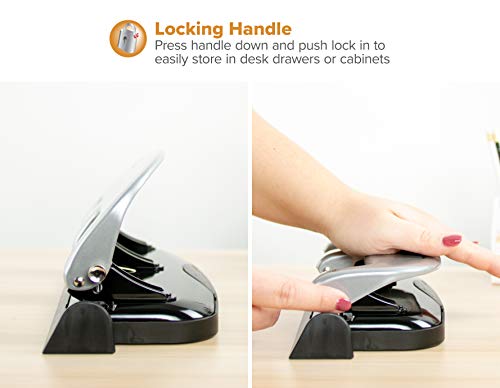 Bostitch Office EZ Squeeze 3-Hole Punch, 20 Sheet Capacity, Reduced Effort, No Jam Technology, Silver - color: Silver