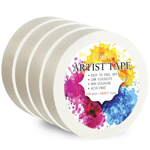Artist Tape for Watercolor Paper Borders, 1in 4 Packs 660ft Total - size: 1 inch