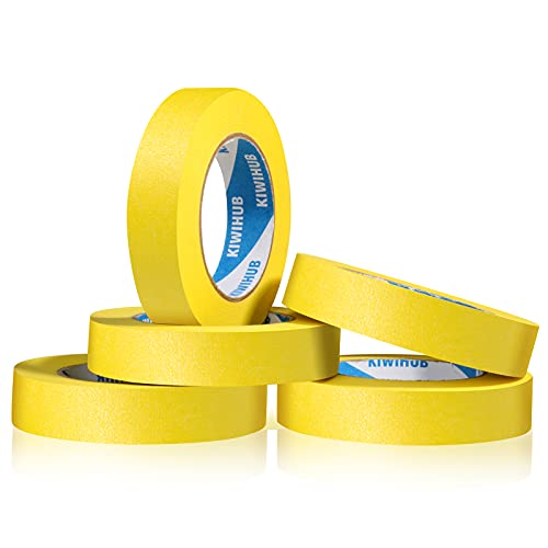 Yellow Painters Tape,1 Inch x 60 Yards x 5 Rolls (300 Yards Total) - color: Yellow