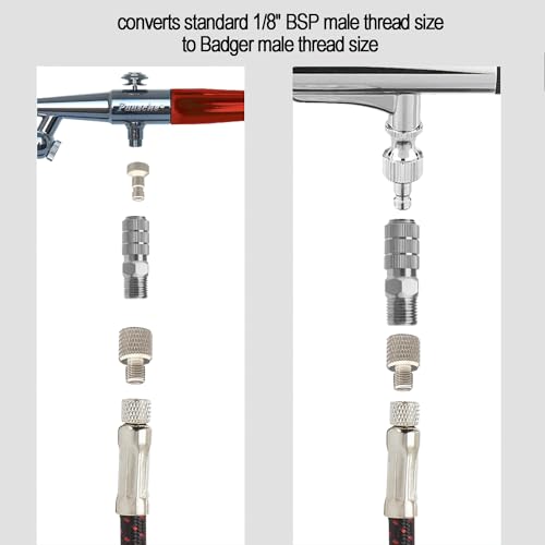HUBEST 6pc Quick Release Kit, Converts Paasche to 1/8" BSP Airbrushes