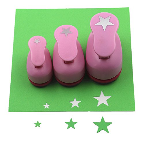 CADY Crafts Punch Set 8mm 15mm 25mm Paper Punches 3pcs/Set (Star) - color: star