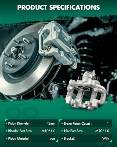SCITOO Rear Left & Right Disc Brake Calipers With Bracket 19B3314 19B3315 - size: Rear[19B3314 & 19B3315]