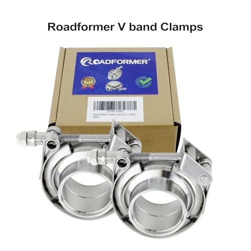 ROADFORMER 1.5" V Band Clamp with Flanges, Quick Release, 2 Pack - size: 1.5 inch
