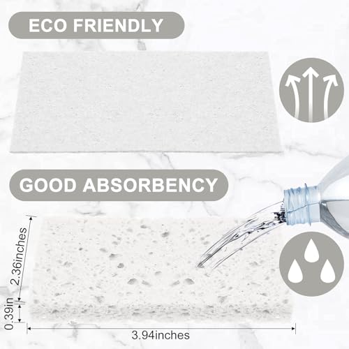 Zhengmy 100 Pcs Sponges Bulk Sponges Kitchen Compressed Sponge, White - color: White