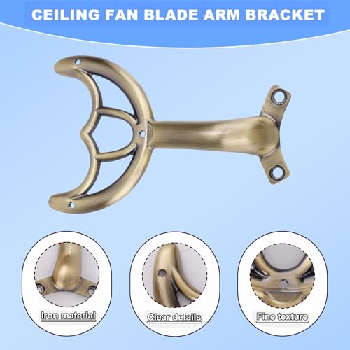 lasuroa Ceiling Fan Blades Arms Replacement, 52" Ceiling Fan Blade Mounting Bracket Support Holders Replacement Parts for Repairing and Installing (Antique Bronze Finish) - color: antique bronze finish