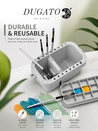DUGATO 3-in-1 Paint Brush Cleaner, Brush Basin Washer, Grey - color: Grey