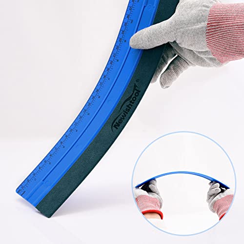 NEWISHTOOL 11.8" Felt Squeegee for Vinyl 29.8cm Big Size Ruler Squeegee Kit - color: Blue, size: 29cm