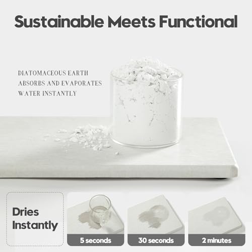 2PCS 10"x 5" Large Bathroom Sink Vanity Trays, Water Absorbing Diatomite Stone Quick Drying Mat for Kitchen Counter, Dish Rack Dispensers Sponge Holder Caddy Organizer, Beige, 10"x 5" - color: 2 Pack - Beige, size: 10" x 5"