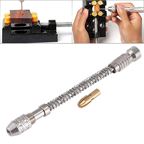0.2-2mm Mini Hand Drill, Semi-Automatic Hand-Twisting Drills with 1 Chuck, for Crafts Drilling Holes in Resin Epoxy Clay Wood, Jewellery Making, Model Making, Carving DIY - color: 1 Hand Drill + 1 Chuck