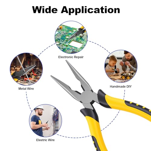 8-Inch Premium Needle Nose Pliers, Wiojided HCS Precision Long Nose Pliers