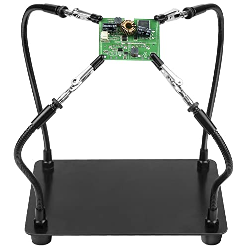 XYK Helping Hands Soldering Station, Soldering Kit, Third Hand Soldering Tool 4 Flexible Arms Helping Hands for Electronic Repair Soldering Jewelry Crafts - Black - color: Black, size: Large