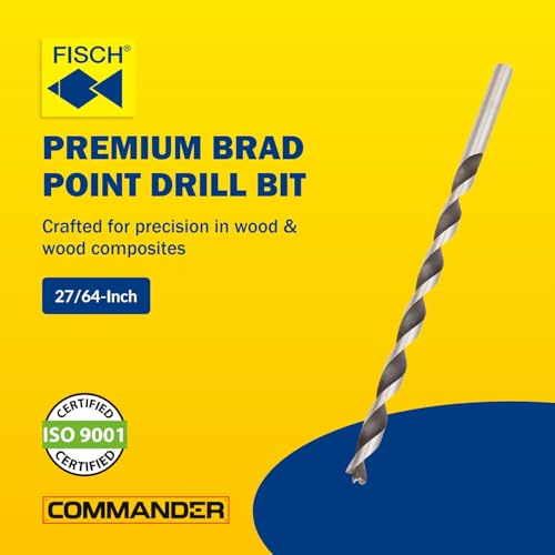 Pen Drill Bit -HSS Pen Maker Bit Parabolic Flutes for Wood 10.7 mm - 27/64" - size: 27/64 in