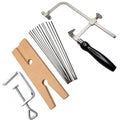 Adjustable Jewelers Saw Kit with 144 Blades and V-Slot Bench Pin with Clamp