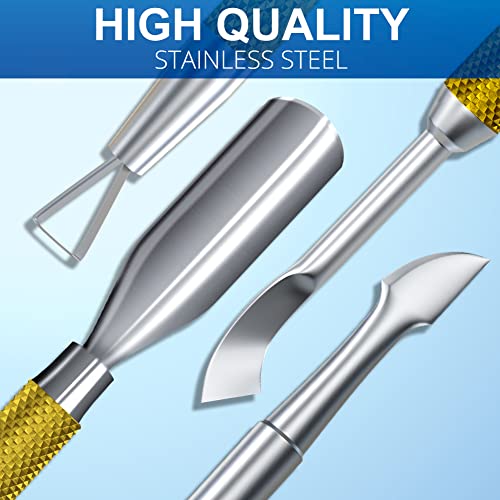 2PCS Mineral Gold Cuticle Pusher Tool and Scraper Nail Pusher - color: Mineral Gold