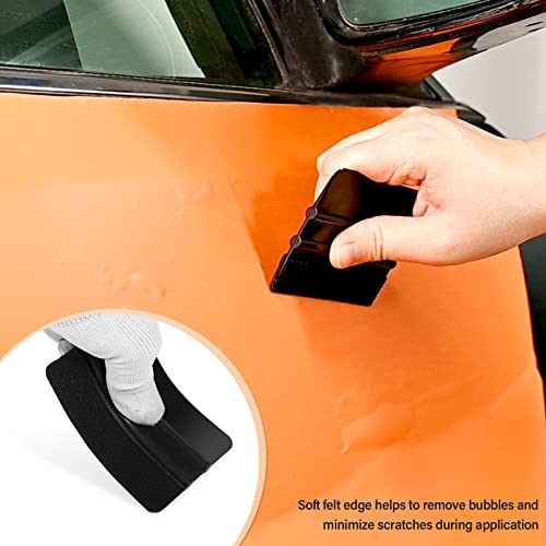 Gomake Vehicle Vinyl Wrap Window Tint Film Tool Kit Include 4 Inch Felt Squeegee, Retractable 9mm Utility Knife and Blades, Zippy Vinyl Cutter and Mini Go Corner Squeegee for Car Wrapping (5 Tools) - color: Pure Black
