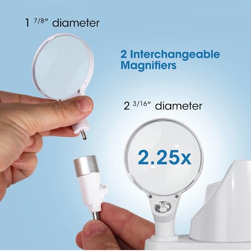 OttLite LED Clip and Freestanding Magnifier Lamp, White