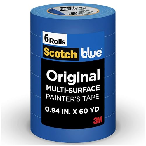 ScotchBlue Original Multi-Surface Painter's Tape 1 Inch Wide, 6 Rolls - size: 0.94" Width, style: 6 rolls