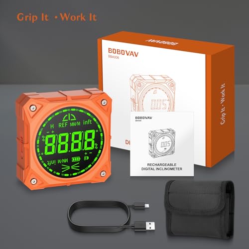 Rechargeable Digital Angle Finder & Gauge with 4-Side Magnetic Base - size: No laser