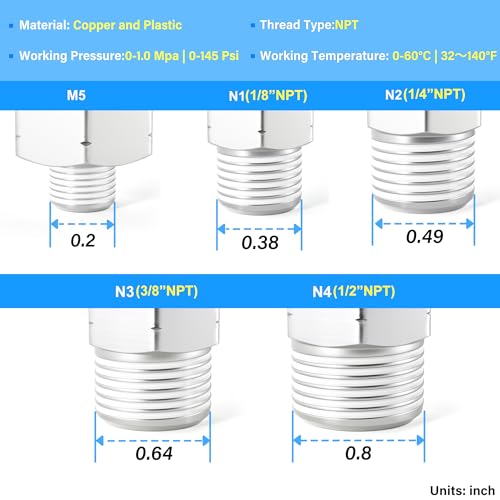 TAILONZ 6mm x 1/2" NPT Push to Connect Elbow Fitting 10Pcs - size: 0.236" OD 1/2" MNPT