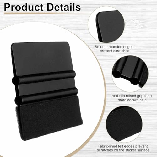 HARFINGTON 20pcs Car Vinyl Scraper 4inch Vinyl Squeegee Felt Edge Squeegee Tool for Car Window Tint Wallpaper Decal Sticker Installation Crafts Car Wrap Paste, Black - color: Black