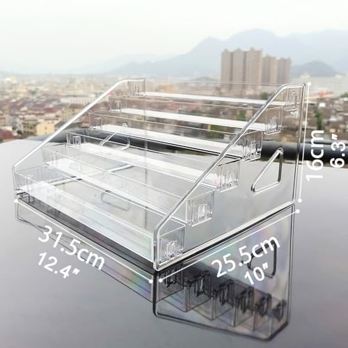 Acrylic Paint Organizer & Paint Brush Holder Paint Storage Rack Light Paint Can Storage Organizer Acrylic Display Rack for Craft Hobby Miniature Model Makeup Essential Oils