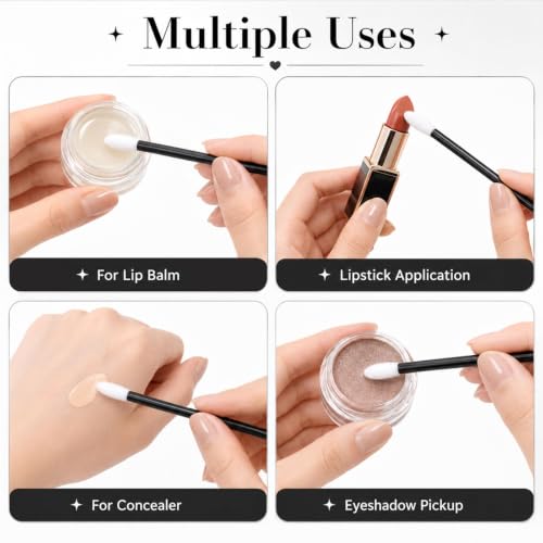 G2PLUS 100PCS Disposable Lip Gloss Applicators, Lipstick Brushes and Wands - color: Black