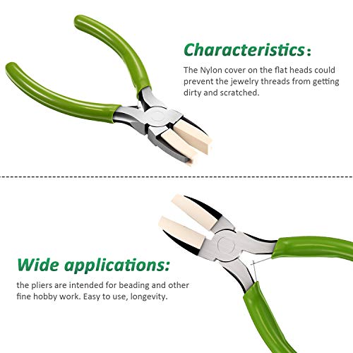 Mudder 2 Packs Nylon Jaw Pliers for Jewelry Making,Green - color: Green
