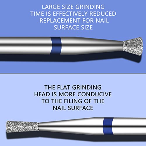 2Pcs Nail Drill Bits, 3/32" Carbide Conical Micro Cuticle Removal Bit, Professional Diamond Carbide Nail Drill Bit for Acrylic Gel Nails, Home Salon & DIY - color: Conical