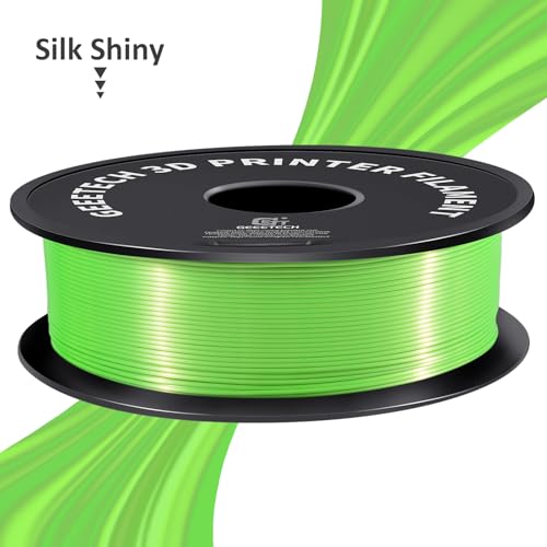 Geeetech Silk PLA Filament 1.75mm, Shiny Apple Green PLA for Bambu AMS - color: 1kg Silk Apple Green