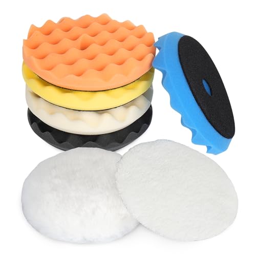 Autolock 6" Buffing Polishing Pads, 7Pcs 6Inch Waffle Foam Buffing Pad - size: 6.5 inch 7 pack