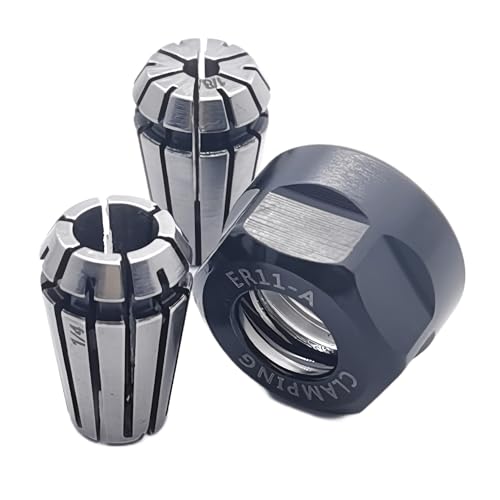 Spring Collets CNC Lathe Milling Chuck -ER11 High Precision 1/8 Inch and 1/4 Inch Collet Nut Set for CNC Engraving Mechine/Lathe Milling Tool