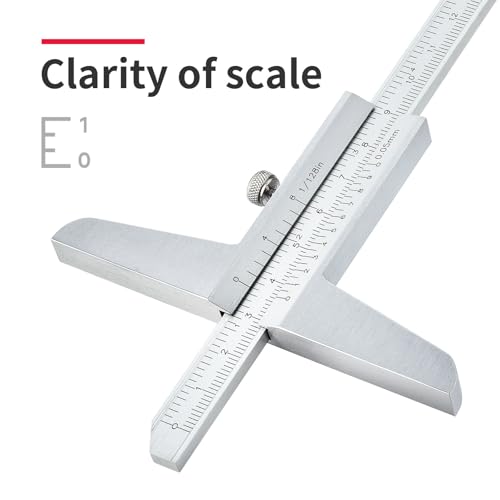 0-200mm Depth Vernier Caliper Micrometer Measuring Tool, 0.02mm Resolution,Carbonsteel Caliper Measuring Tool, DRINYOUNG (0-200/128in Depth Caliper) - size: 0-8" (Depth Vernier Caliper)