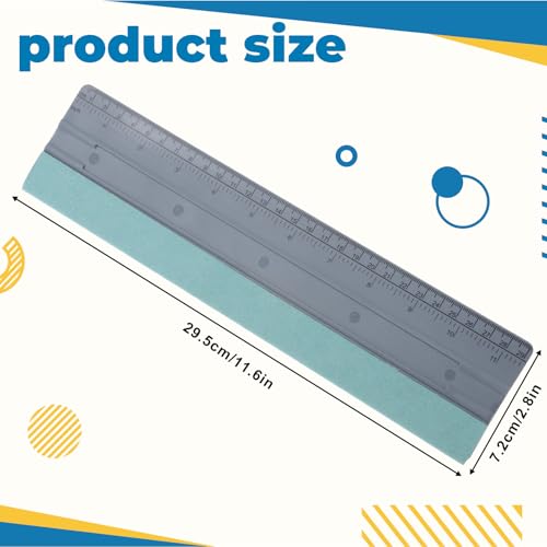 Felt Squeegee, 12 Inch Vinyl Squeegee Tool, Wallpaper Smoothing Tool with Ruler & Micro Suede Felt Edge for Vinyl Graphic Decal Car Wrapping Applicator Wallpaper Smoothing