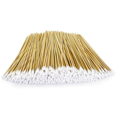 500 Count 6-Inch Long Cotton Swabs for Cleaning with Wooden Stick - size: 500 Round