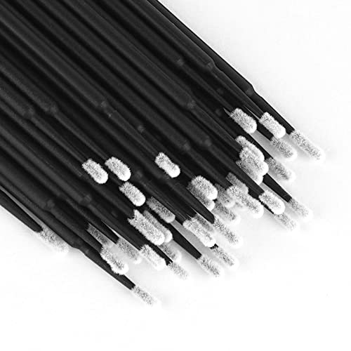 tifanso 400PCS Disposable Micro Cotton Swabs for Eyelash Extensions, Black - color: Black