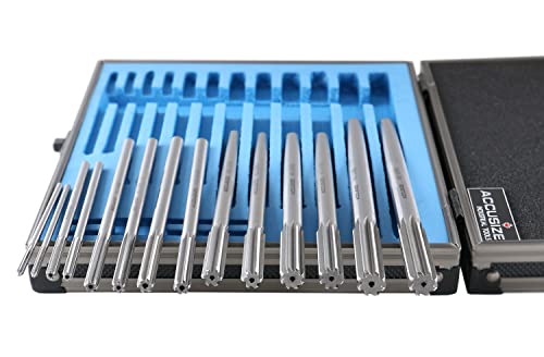 Accusize Industrial Tools Chucking Reamer Set, 0.1230" to 0.4995", 14 Pc - size: 0.1230" thru 0.4995"