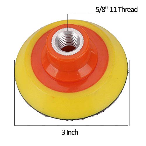 2Pcs 3 Inch Hook and Loop Backing Pad Sanding Pads, 5/8"-11 Thread Polishing Buffing Pads - size: 3 Inch / 2pcs