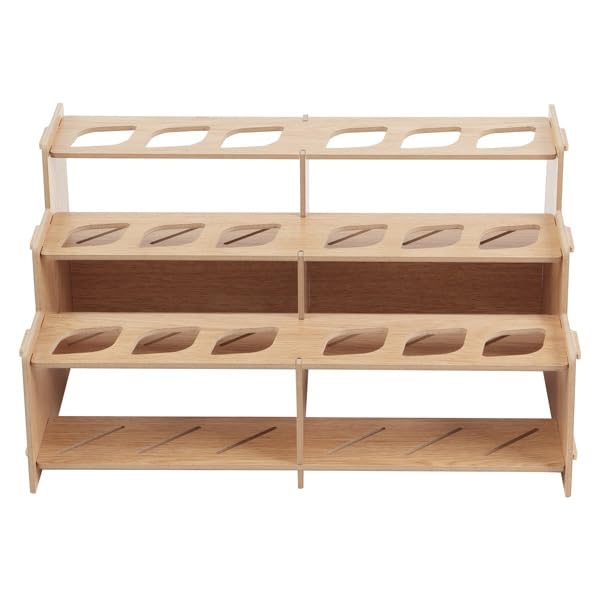 HG Art Concepts Mezzo Artist Paint and Brush Racks - Wood Grain Laminate Multi Layer Desk Stand Professional Storage Display Organizer for Paintbrushes and Tubes - Straight Rack 2