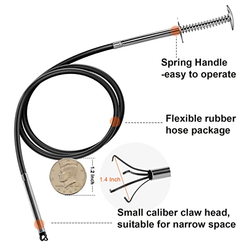 SARDVISA 24-Inch Flexible Claw Pickup Tool, Small Caliber Grabber - size: Flexible bend pick tool Non-magnetic