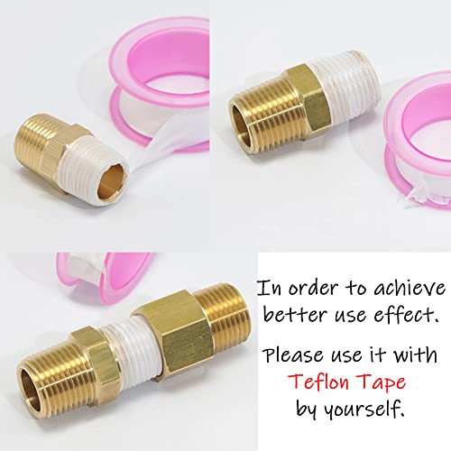Uenede 1/2 Inch NPT Female Brass Hex Nipple Coupling, 4PCS - size: 1/2"NPT Female