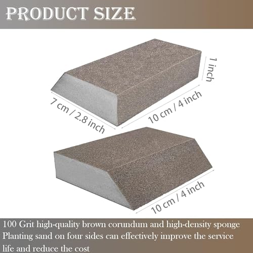 4 Pack 120 Grit Single Angle Sponge Sanding Block, Washable and Reusable Sanderpaper Hand Sanding Sponge for Wood Drywall Metal Home Sanding - style: 120 Grit