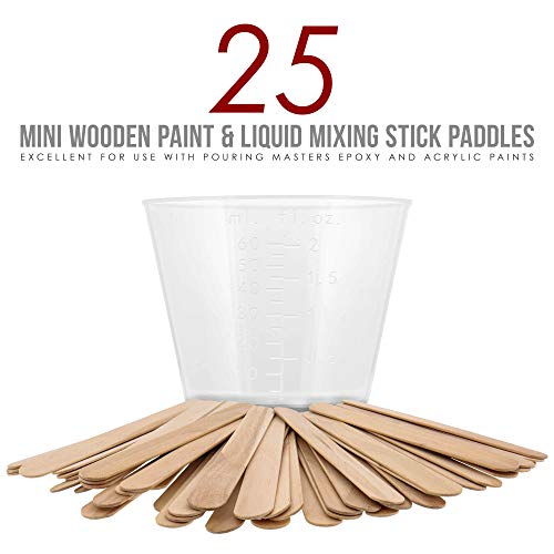 Pouring Masters 2 Oz (60 ml) Liquid Measuring Cups, 50 Pack with 25 Sticks - size: 2-Ounce - Cup