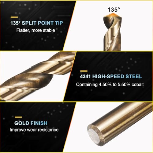 PATIKIL #2 Micro Drill Bit 4341 High-Speed Steel for Thin Metal 5 Pack - size: #2